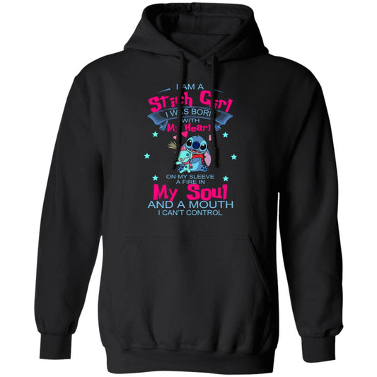 
	I Am A Stich Girl Was Born In With My Heart On My Sleeve Shirt, Hoodie, Tank
