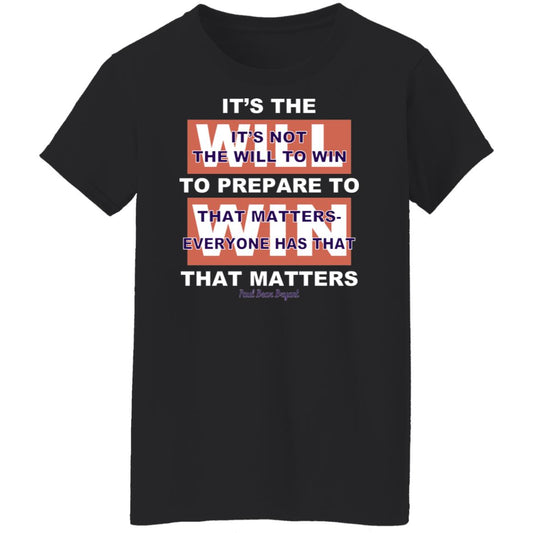 
	It’s The Will To Prepare To Win That Matters Shirt, Hoodie, Tank