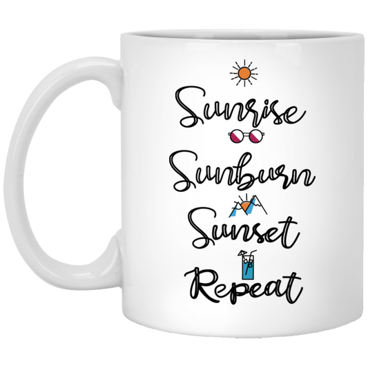 Sunrise Sunburn Sunset Repeat Mug