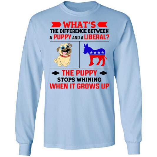 What’s The Difference Between A Puppy And A Liberal The Puppy Stops Whining When It Grows Up Shirt, Hoodie, Tank