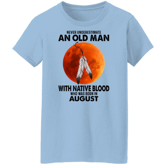 
	Never Underestimate An Old Man With Native Blood Who Was Born In August Shirt, Hoodie, Tank