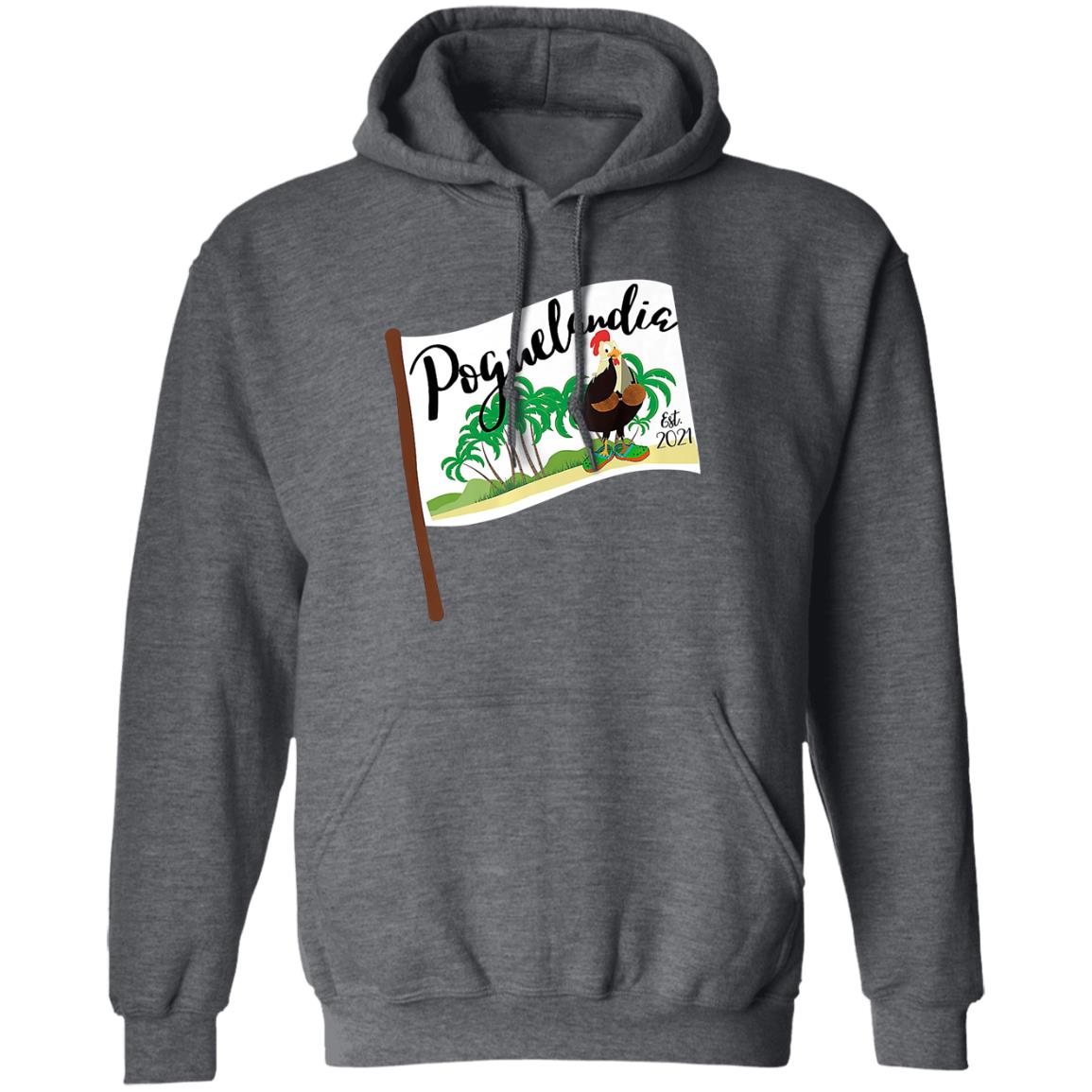 Poguelandia Flag With Chicken In Coconut Bra Shirt, Hooodie, Tank