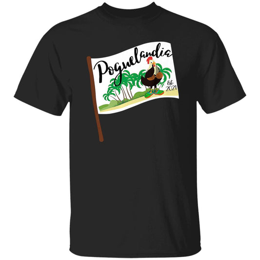 Poguelandia Flag With Chicken In Coconut Bra Shirt, Hooodie, Tank