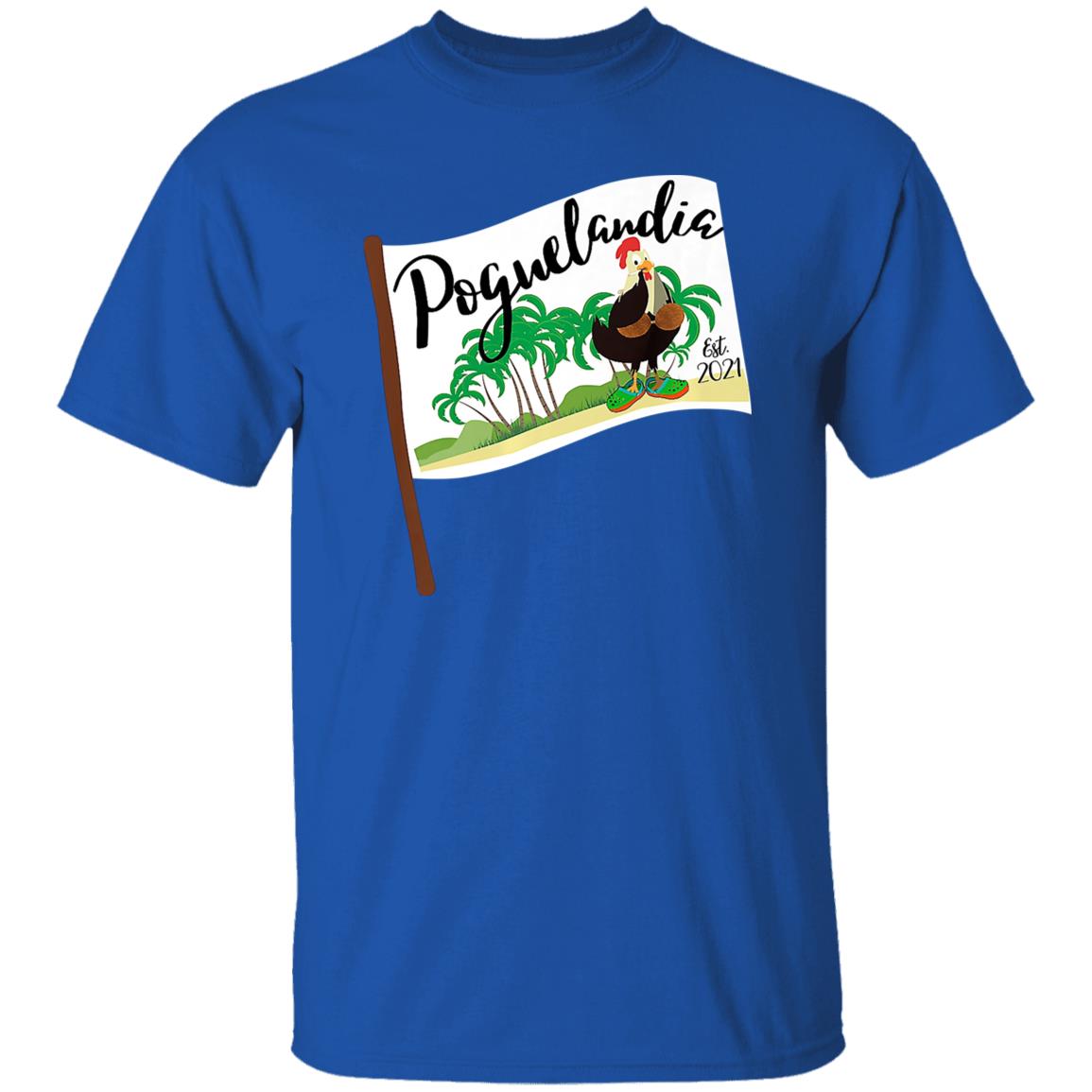Poguelandia Flag With Chicken In Coconut Bra Shirt, Hooodie, Tank