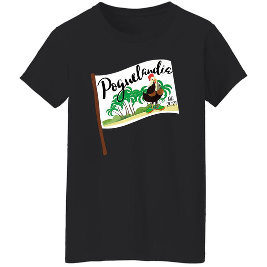 
	Poguelandia Flag With Chicken In Coconut Bra Shirt, Hooodie, Tank