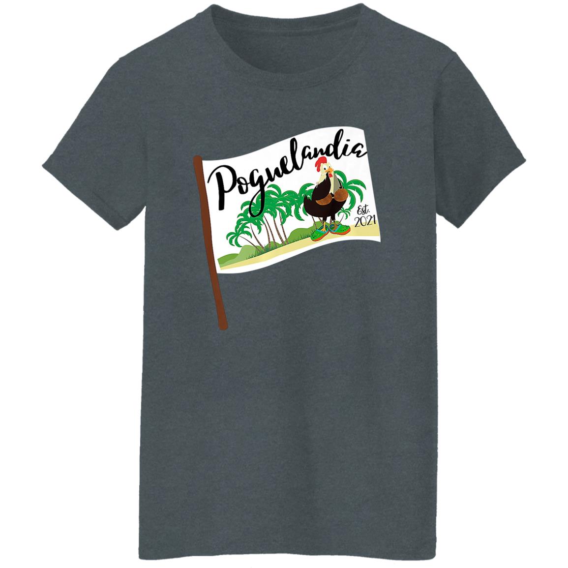 Poguelandia Flag With Chicken In Coconut Bra Shirt, Hooodie, Tank