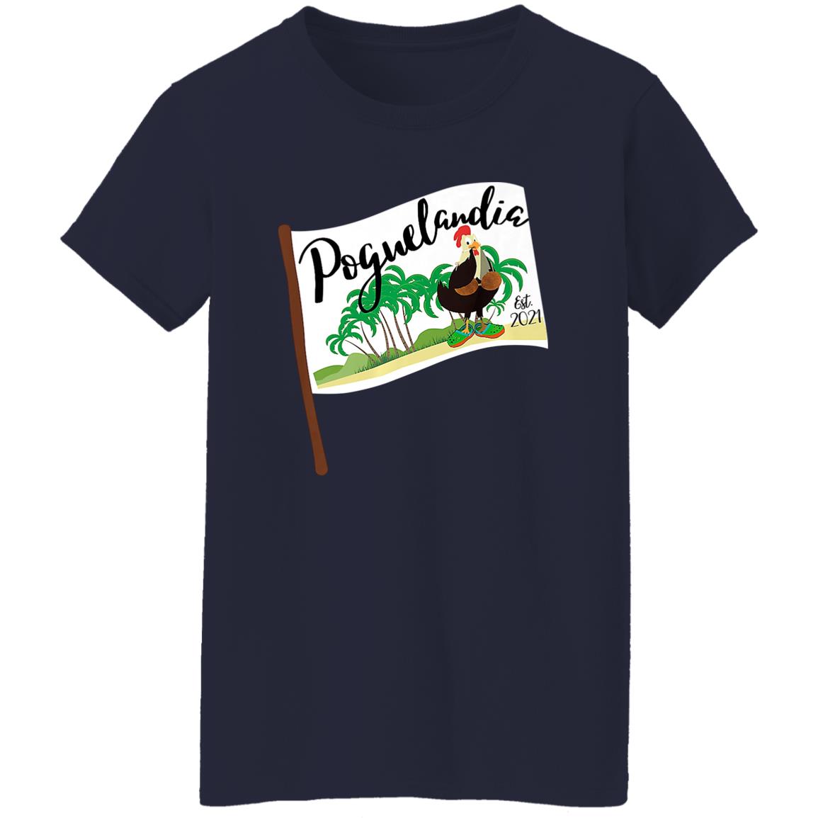 Poguelandia Flag With Chicken In Coconut Bra Shirt, Hooodie, Tank