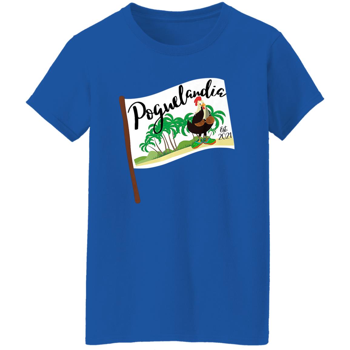 Poguelandia Flag With Chicken In Coconut Bra Shirt, Hooodie, Tank