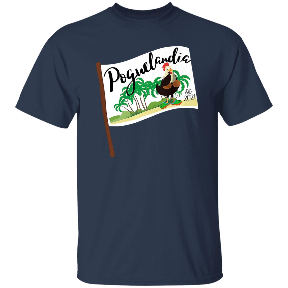 Poguelandia Flag With Chicken In Coconut Bra Shirt, Hooodie, Tank