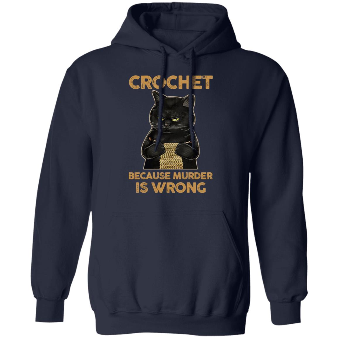 Black Cat Crochet Because Murder Is Wrong Shirt, Hoodie, Tank