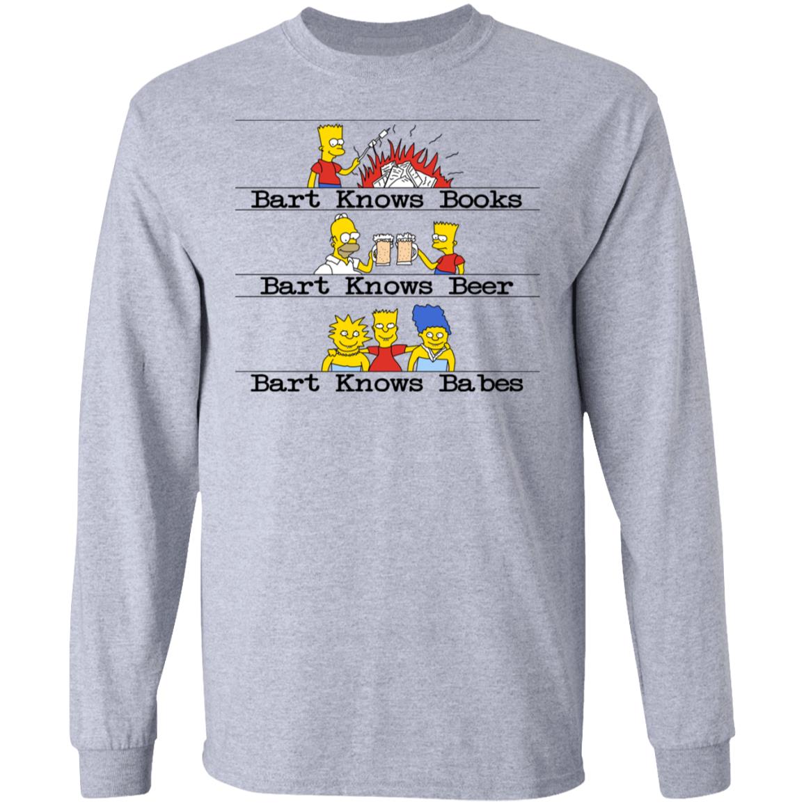 Bart Knows Books Bart Knows Beer Bart Knows Babes The Simpsons Shirt, Hoodie, Tank