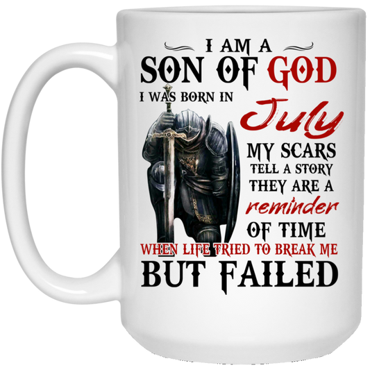 I Am A Son Of God And Was Born In July Mug