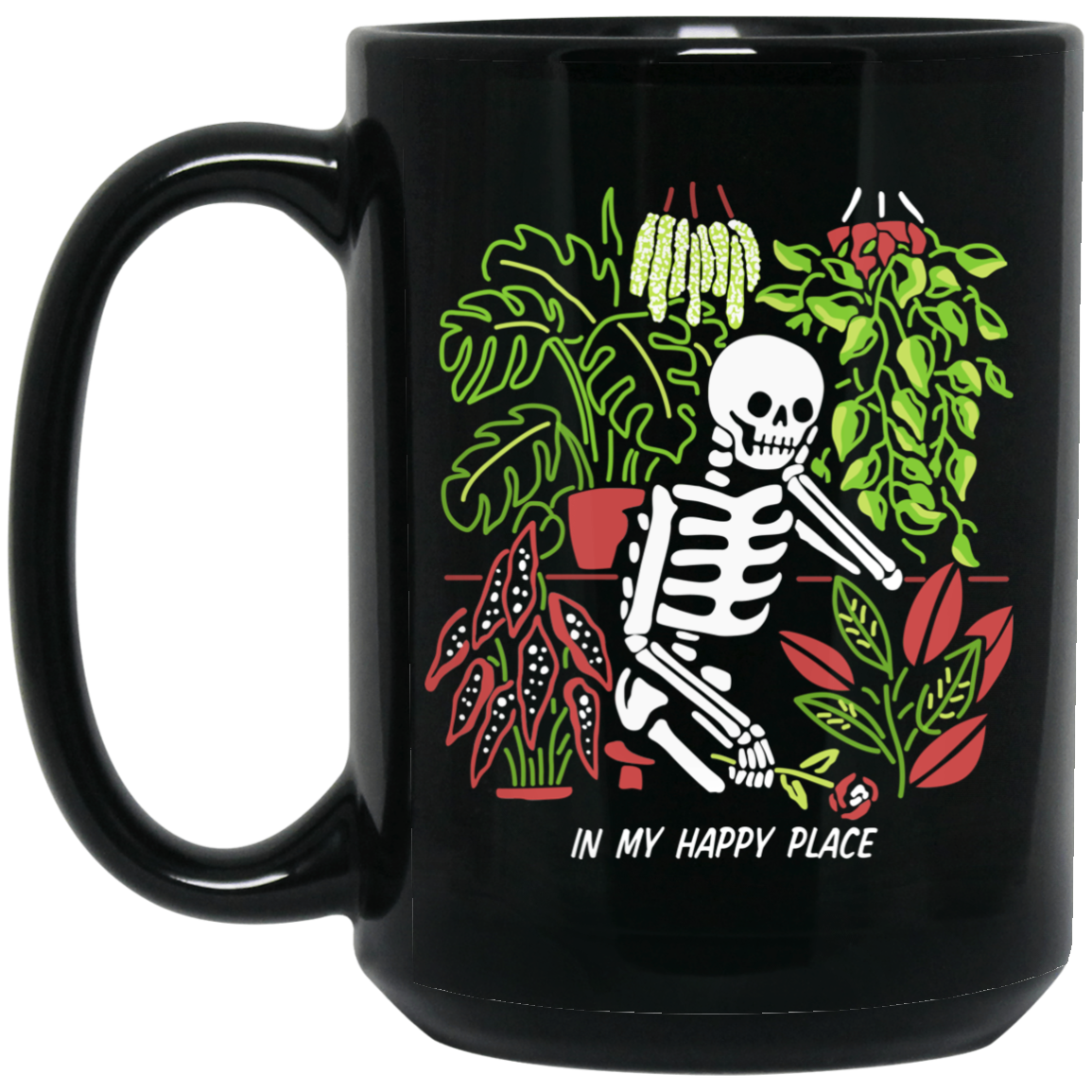 
	Skull Skeleton In My Happy Place Mug