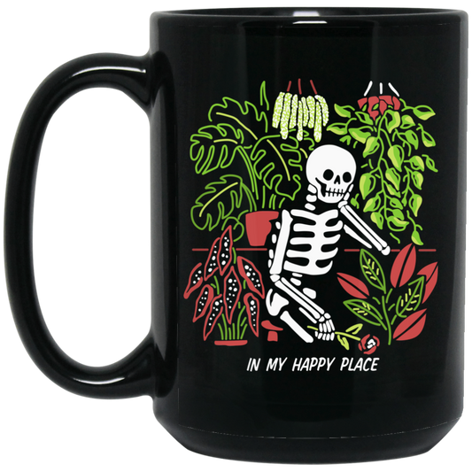 
	Skull Skeleton In My Happy Place Mug