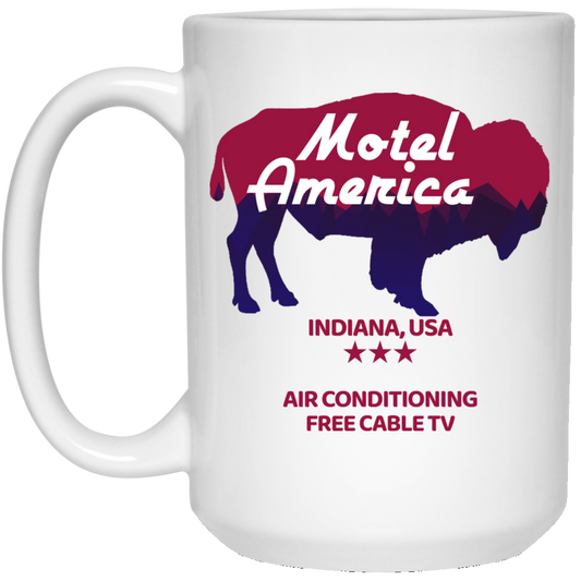 Motel America Indiana USA Air Conditioning Free Cable TV Mug