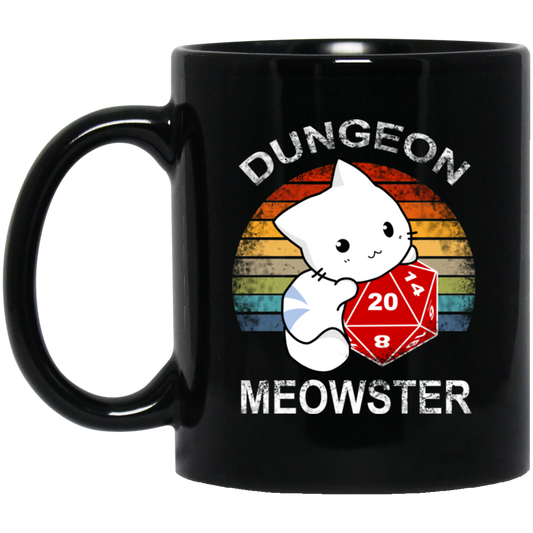 Dungeon Meowster Retro Vintage Funny Cat Mug