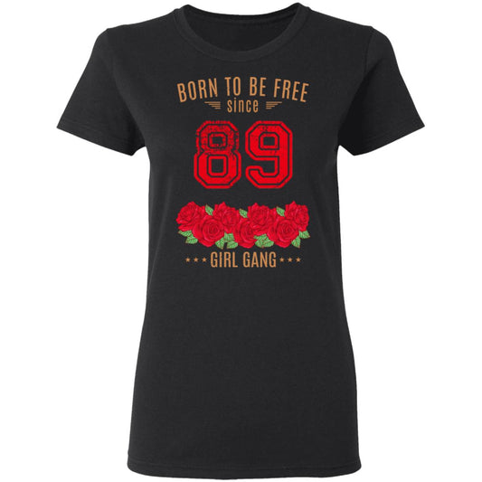 89, Born To Be Free Since 89 Birthday Gift Shirt, Hoodie, Tank