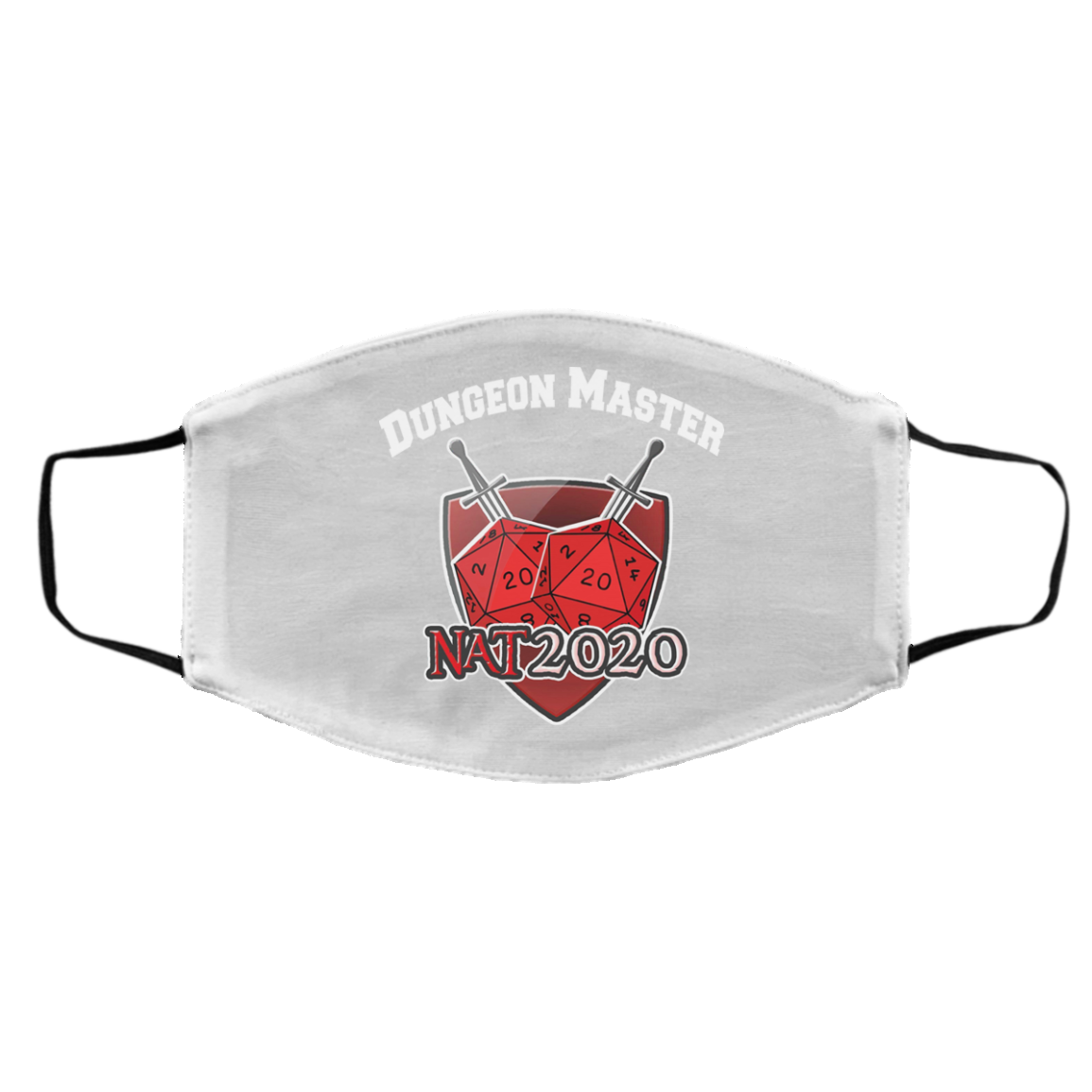 Dungeon Master Nat 20 DnD D20 Dungeons Dragons Face Mask