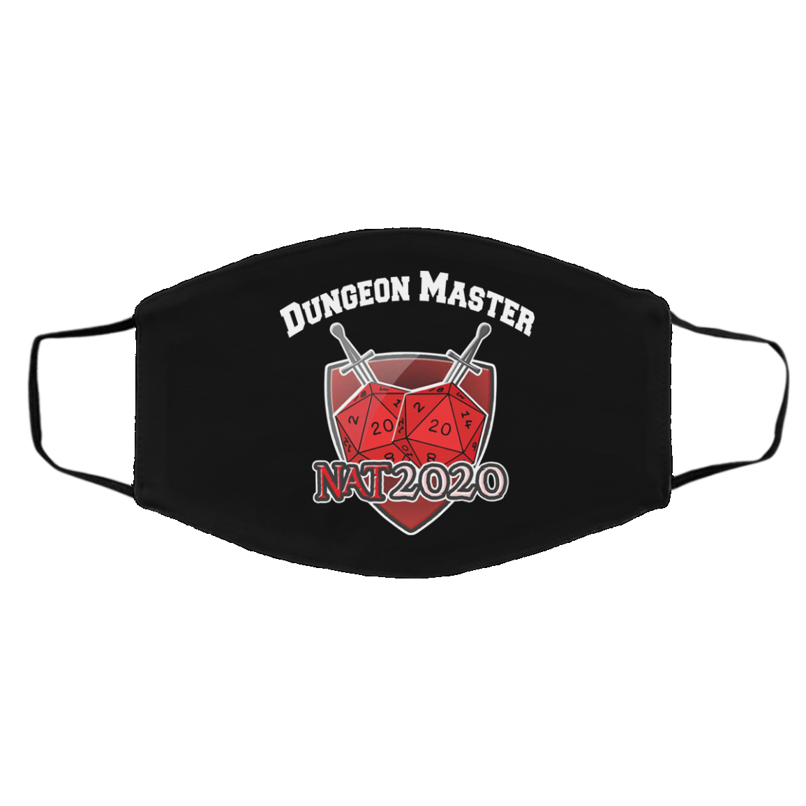 Dungeon Master Nat 20 DnD D20 Dungeons Dragons Face Mask