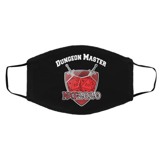 Dungeon Master Nat 20 DnD D20 Dungeons Dragons Face Mask