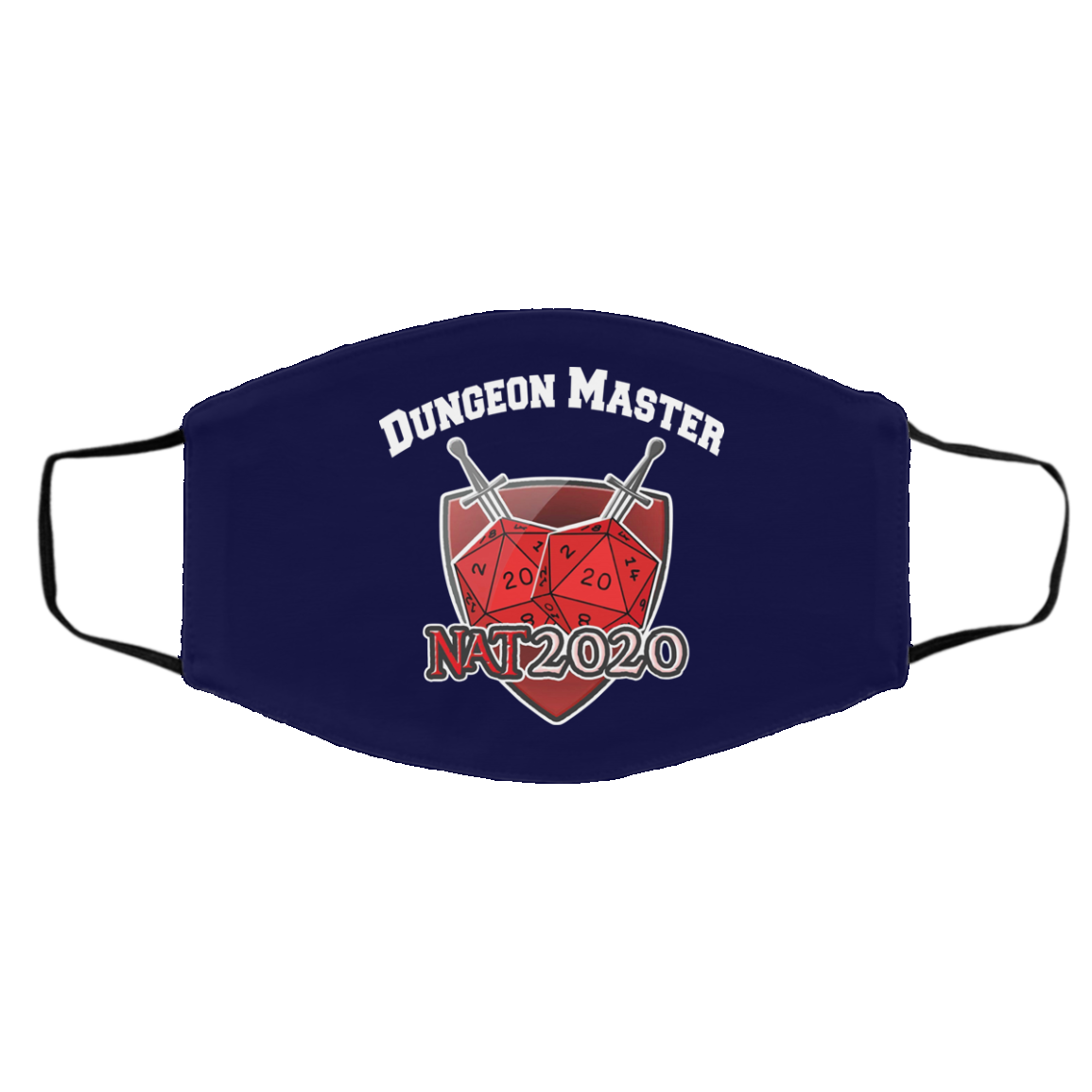 Dungeon Master Nat 20 DnD D20 Dungeons Dragons Face Mask