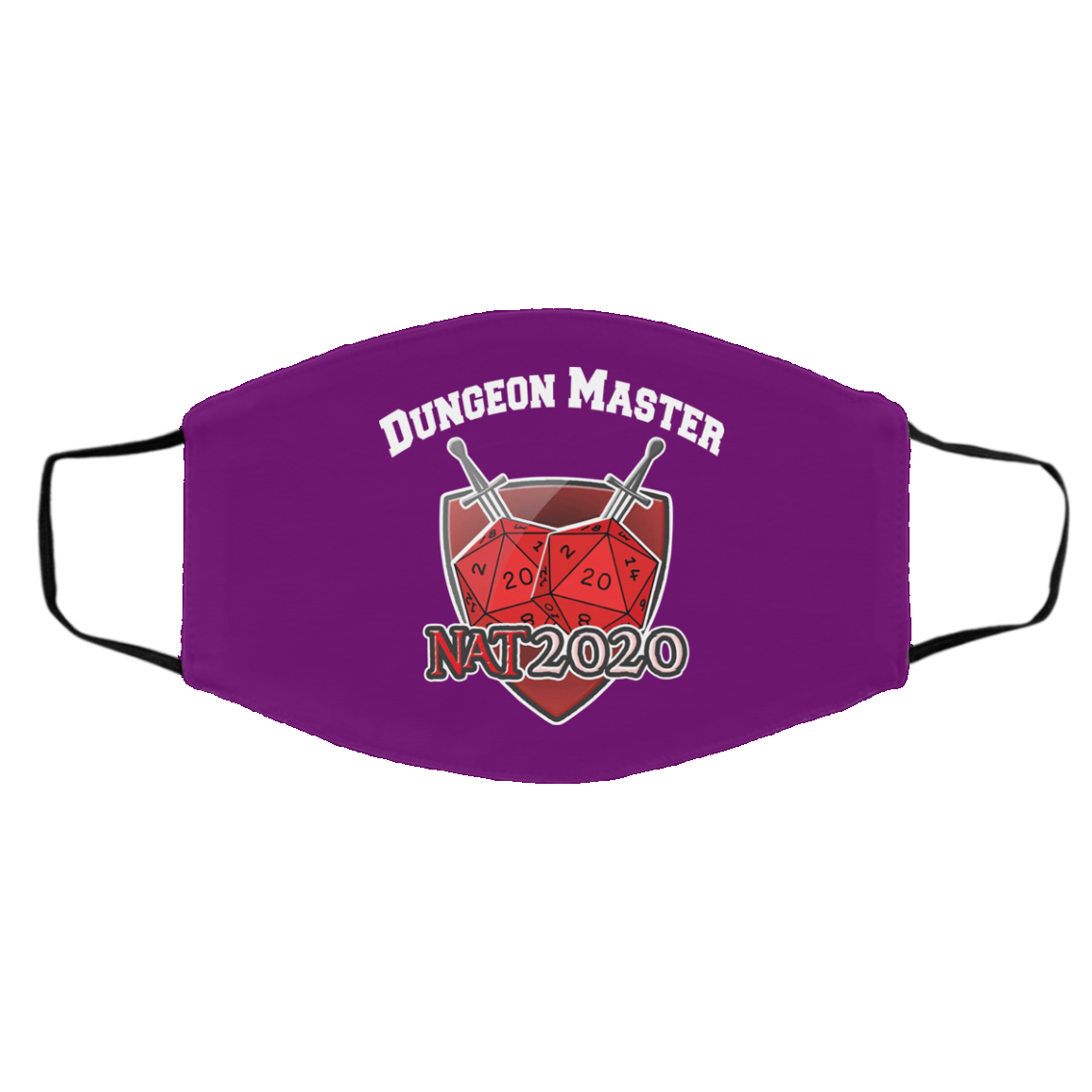 Dungeon Master Nat 20 DnD D20 Dungeons Dragons Face Mask